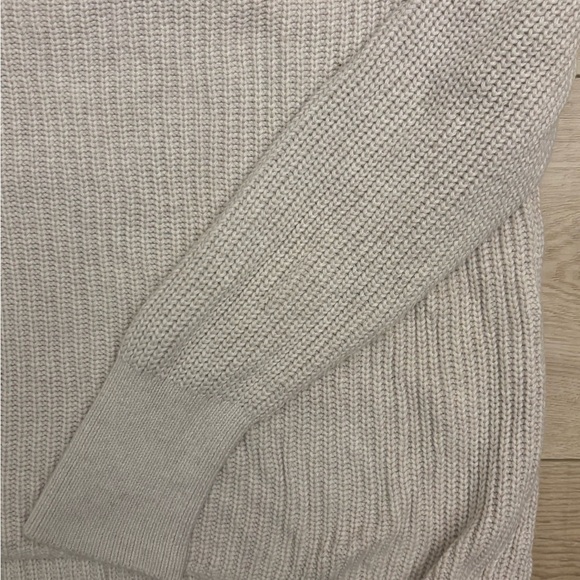Preppy Banana Republic Cotton Raglan Fisherman Sweater Beige Chunky Sweater - Picture 3 of 6